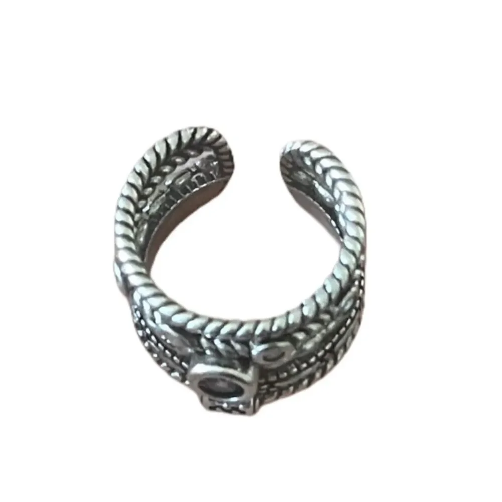 The boho band ring in antiqued 925 silver